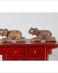 Two Vintage Thai Handmade Carved and Painted Elephant Sculptures from Chiang Mai-15. Asian & Chinese Furniture, Art, Antiques, Vintage Home Décor for sale at FEA Home