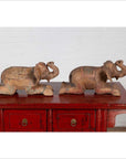 Two Vintage Thai Handmade Carved and Painted Elephant Sculptures from Chiang Mai-17. Asian & Chinese Furniture, Art, Antiques, Vintage Home Décor for sale at FEA Home