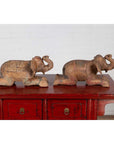 Two Vintage Thai Handmade Carved and Painted Elephant Sculptures from Chiang Mai-17. Asian & Chinese Furniture, Art, Antiques, Vintage Home Décor for sale at FEA Home