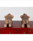 Two Vintage Thai Handmade Carved and Painted Elephant Sculptures from Chiang Mai-18. Asian & Chinese Furniture, Art, Antiques, Vintage Home Décor for sale at FEA Home