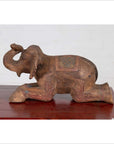 Two Vintage Thai Handmade Carved and Painted Elephant Sculptures from Chiang Mai-6. Asian & Chinese Furniture, Art, Antiques, Vintage Home Décor for sale at FEA Home