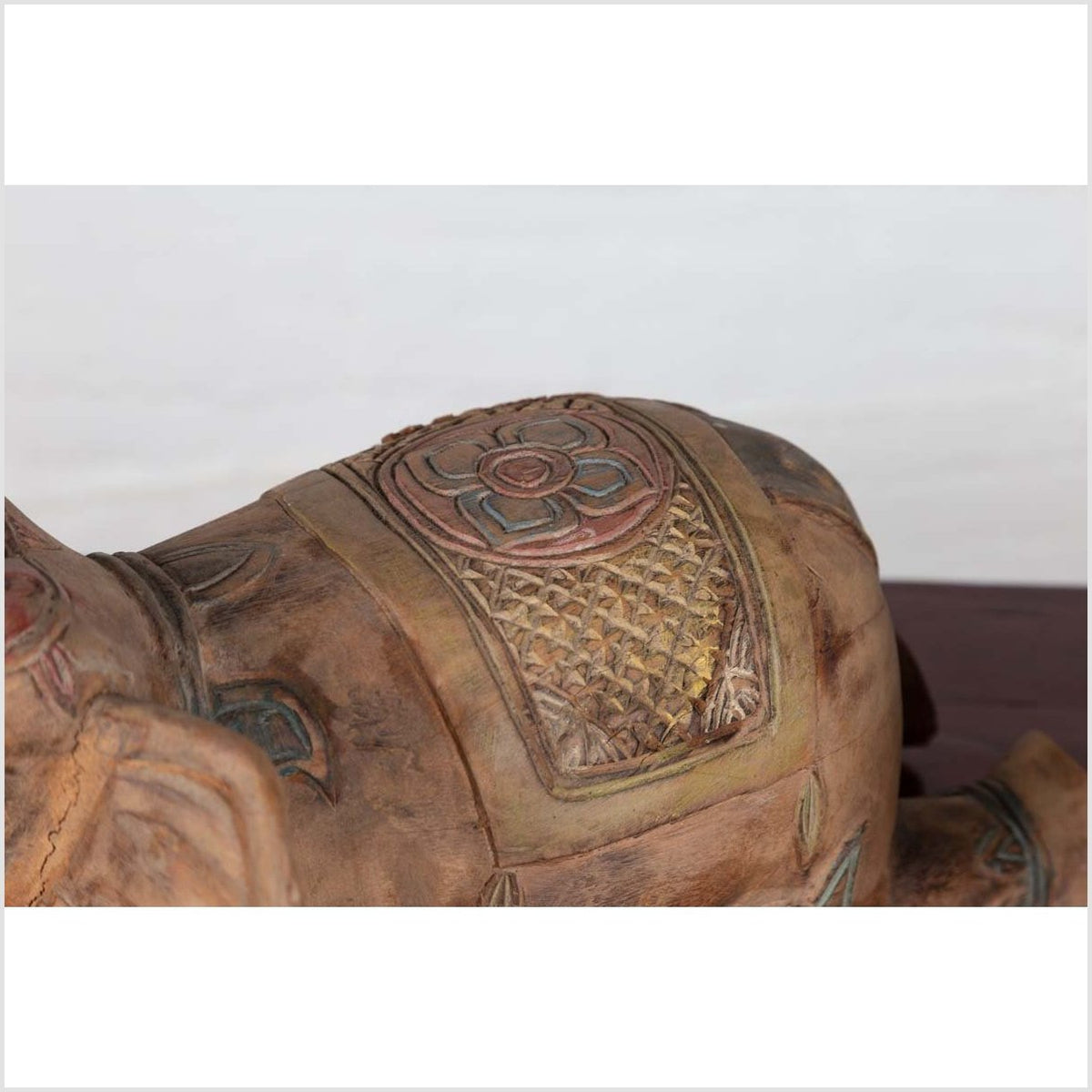 Two Vintage Thai Handmade Carved and Painted Elephant Sculptures from Chiang Mai-8. Asian & Chinese Furniture, Art, Antiques, Vintage Home Décor for sale at FEA Home