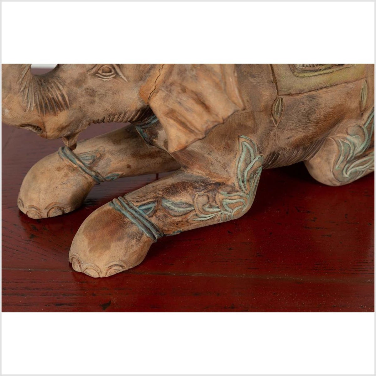 Two Vintage Thai Handmade Carved and Painted Elephant Sculptures from Chiang Mai-9. Asian & Chinese Furniture, Art, Antiques, Vintage Home Décor for sale at FEA Home