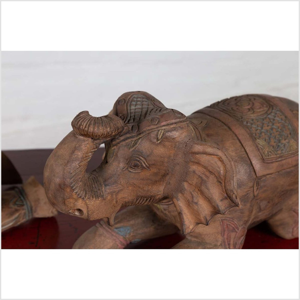 Two Vintage Thai Handmade Carved and Painted Elephant Sculptures from Chiang Mai-10. Asian & Chinese Furniture, Art, Antiques, Vintage Home Décor for sale at FEA Home
