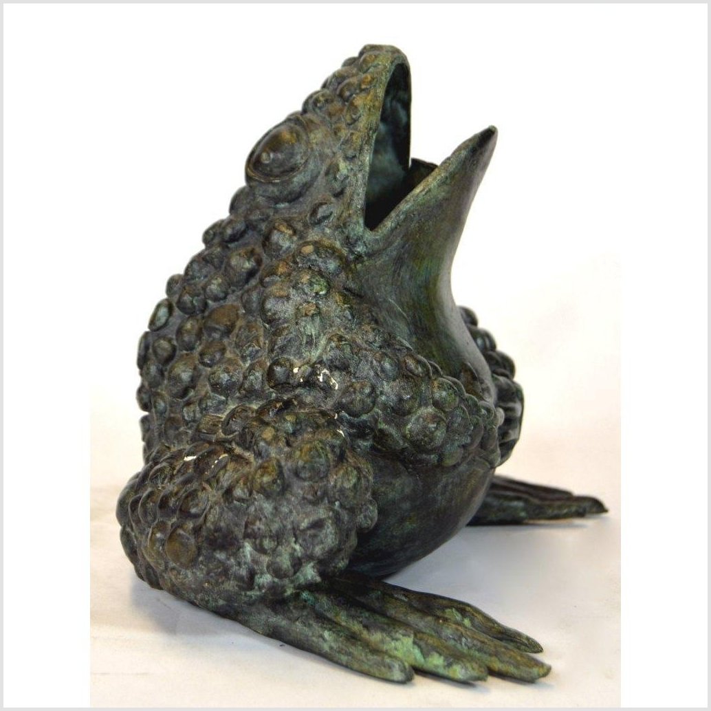 Verde Gris Bronze Pond Frog-3. Asian & Chinese Furniture, Art, Antiques, Vintage Home Décor for sale at FEA Home