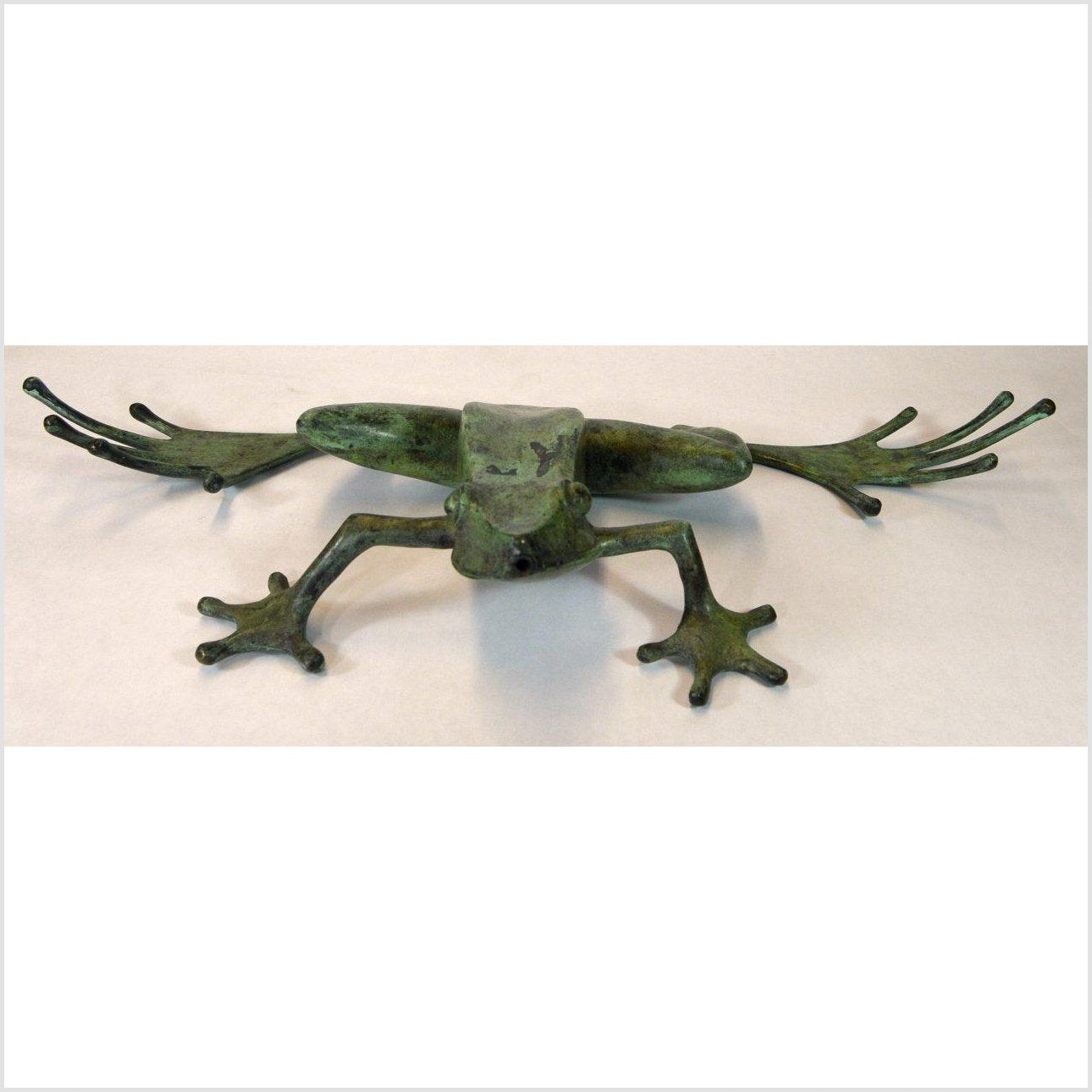 Verde Gris Bronze Pond Frog-3. Asian & Chinese Furniture, Art, Antiques, Vintage Home Décor for sale at FEA Home