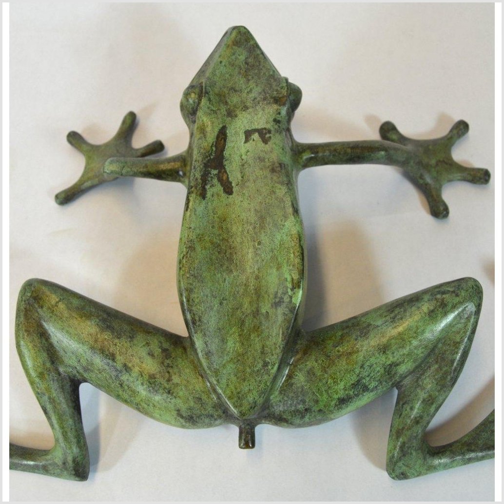 Verde Gris Bronze Pond Frog-9. Asian & Chinese Furniture, Art, Antiques, Vintage Home Décor for sale at FEA Home