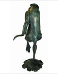 Verde Gris Bronze Pond Frog - "Michelle"-3. Asian & Chinese Furniture, Art, Antiques, Vintage Home Décor for sale at FEA Home