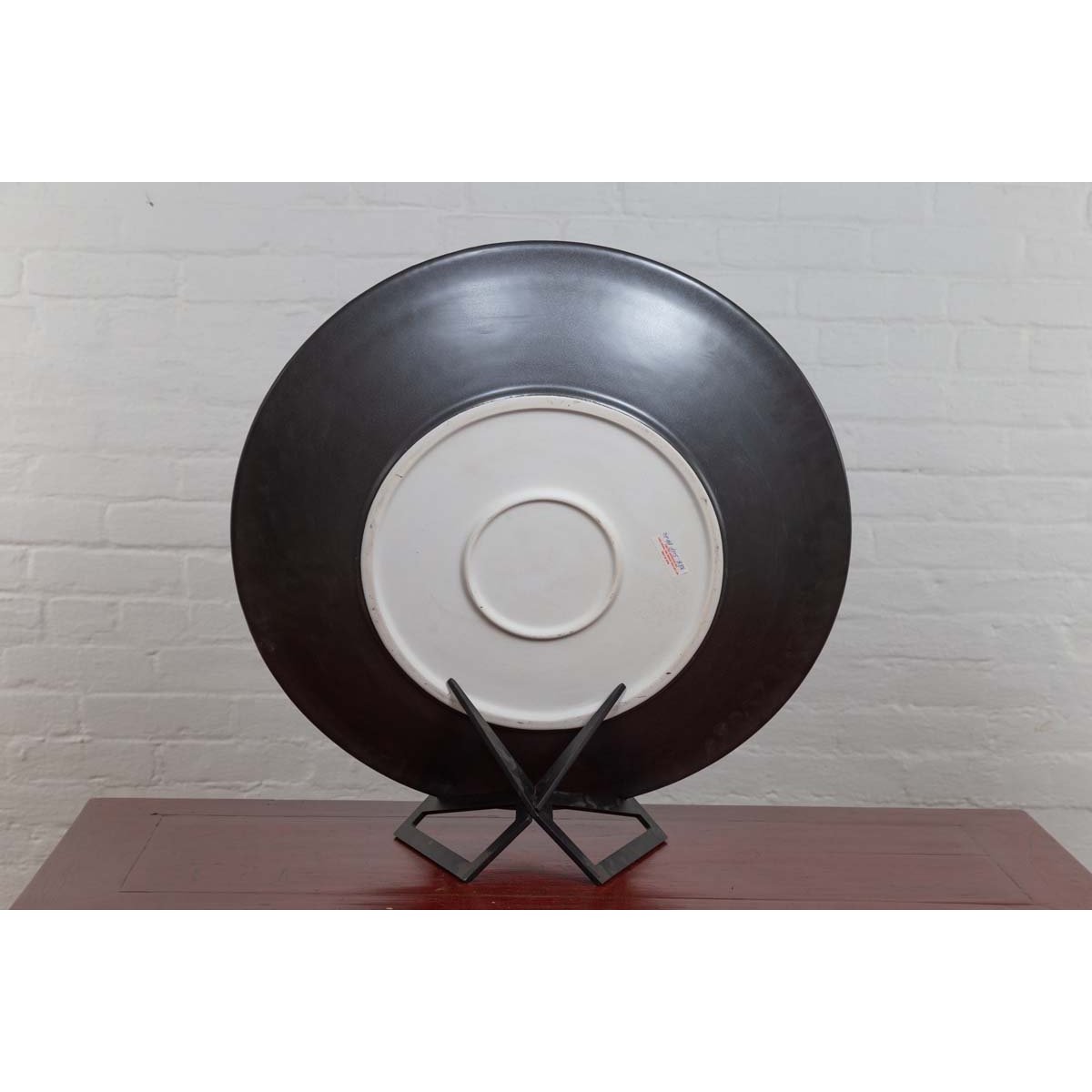 Vintage Cobalt Grey Ceramic Charger Plate, Three Available-9. Asian & Chinese Furniture, Art, Antiques, Vintage Home Décor for sale at FEA Home