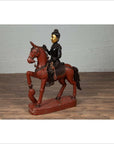 Vintage Burmese Polychrome Carved Wooden Statue of a Warrior on his Horse-12. Asian & Chinese Furniture, Art, Antiques, Vintage Home Décor for sale at FEA Home