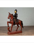 Vintage Burmese Polychrome Carved Wooden Statue of a Warrior on his Horse-13. Asian & Chinese Furniture, Art, Antiques, Vintage Home Décor for sale at FEA Home
