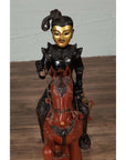 Vintage Burmese Polychrome Carved Wooden Statue of a Warrior on his Horse-15. Asian & Chinese Furniture, Art, Antiques, Vintage Home Décor for sale at FEA Home