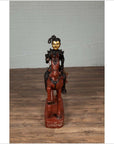 Vintage Burmese Polychrome Carved Wooden Statue of a Warrior on his Horse-16. Asian & Chinese Furniture, Art, Antiques, Vintage Home Décor for sale at FEA Home