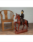 Vintage Burmese Polychrome Carved Wooden Statue of a Warrior on his Horse-19. Asian & Chinese Furniture, Art, Antiques, Vintage Home Décor for sale at FEA Home