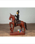 Vintage Burmese Polychrome Carved Wooden Statue of a Warrior on his Horse-3. Asian & Chinese Furniture, Art, Antiques, Vintage Home Décor for sale at FEA Home