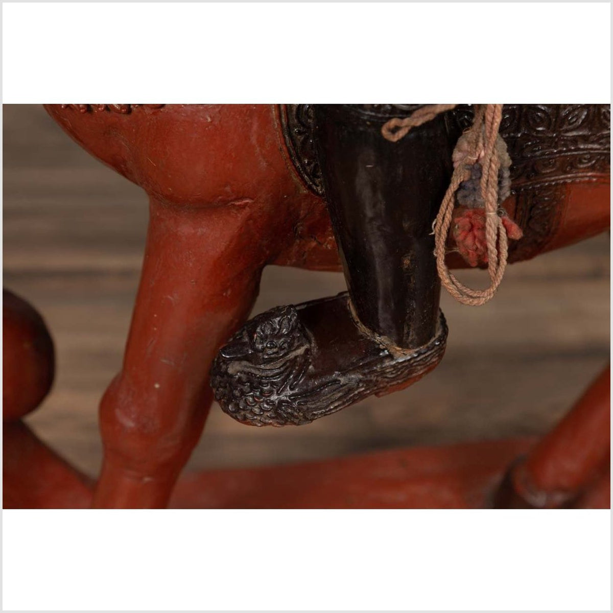 Vintage Burmese Polychrome Carved Wooden Statue of a Warrior on his Horse-8. Asian & Chinese Furniture, Art, Antiques, Vintage Home Décor for sale at FEA Home