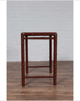 Vintage Chinese 1950s Bamboo Side Table with Brownish Patina and Recessed Top-11. Asian & Chinese Furniture, Art, Antiques, Vintage Home Décor for sale at FEA Home