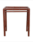 Vintage Chinese 1950s Bamboo Side Table with Brownish Patina and Recessed Top-1. Asian & Chinese Furniture, Art, Antiques, Vintage Home Décor for sale at FEA Home