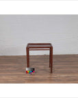Vintage Chinese 1950s Bamboo Side Table with Brownish Patina and Recessed Top-4. Asian & Chinese Furniture, Art, Antiques, Vintage Home Décor for sale at FEA Home