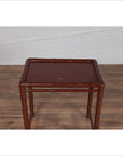 Vintage Chinese 1950s Bamboo Side Table with Brownish Patina and Recessed Top-5. Asian & Chinese Furniture, Art, Antiques, Vintage Home Décor for sale at FEA Home