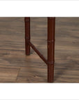 Vintage Chinese 1950s Bamboo Side Table with Brownish Patina and Recessed Top-8. Asian & Chinese Furniture, Art, Antiques, Vintage Home Décor for sale at FEA Home