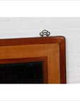 Vintage Chinese 1950s Two-Toned Elm and Rattan Square Mirror with Beveled Glass-5. Asian & Chinese Furniture, Art, Antiques, Vintage Home Décor for sale at FEA Home