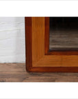 Vintage Chinese 1950s Two-Toned Elm and Rattan Square Mirror with Beveled Glass-7. Asian & Chinese Furniture, Art, Antiques, Vintage Home Décor for sale at FEA Home