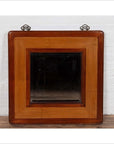 Vintage Chinese 1950s Two-Toned Elm and Rattan Square Mirror with Beveled Glass-9. Asian & Chinese Furniture, Art, Antiques, Vintage Home Décor for sale at FEA Home