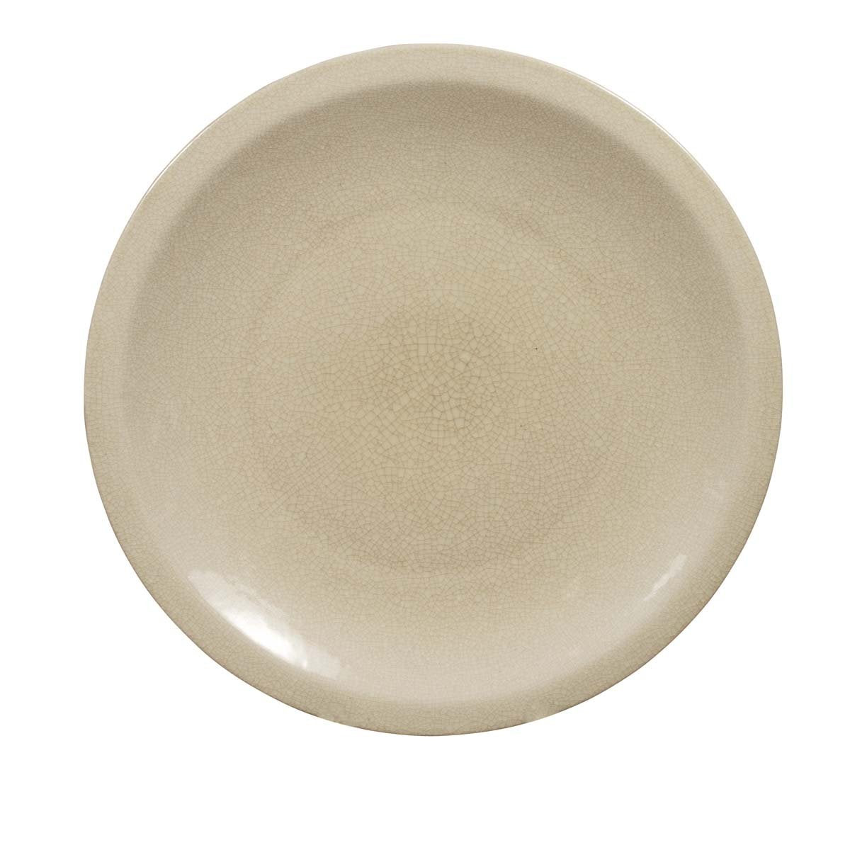 Vintage Chinese Beige Ceramic Charger Plate FEA Home