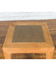 Vintage Chinese Bleached Elmwood Square Side Table with Stone Tile Inset Top-10. Asian & Chinese Furniture, Art, Antiques, Vintage Home Décor for sale at FEA Home