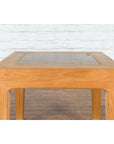 Vintage Chinese Bleached Elmwood Square Side Table with Stone Tile Inset Top-9. Asian & Chinese Furniture, Art, Antiques, Vintage Home Décor for sale at FEA Home