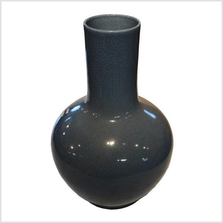 Vintage Chinese Blue Crackle Celadon Vase-3. Asian & Chinese Furniture, Art, Antiques, Vintage Home Décor for sale at FEA Home