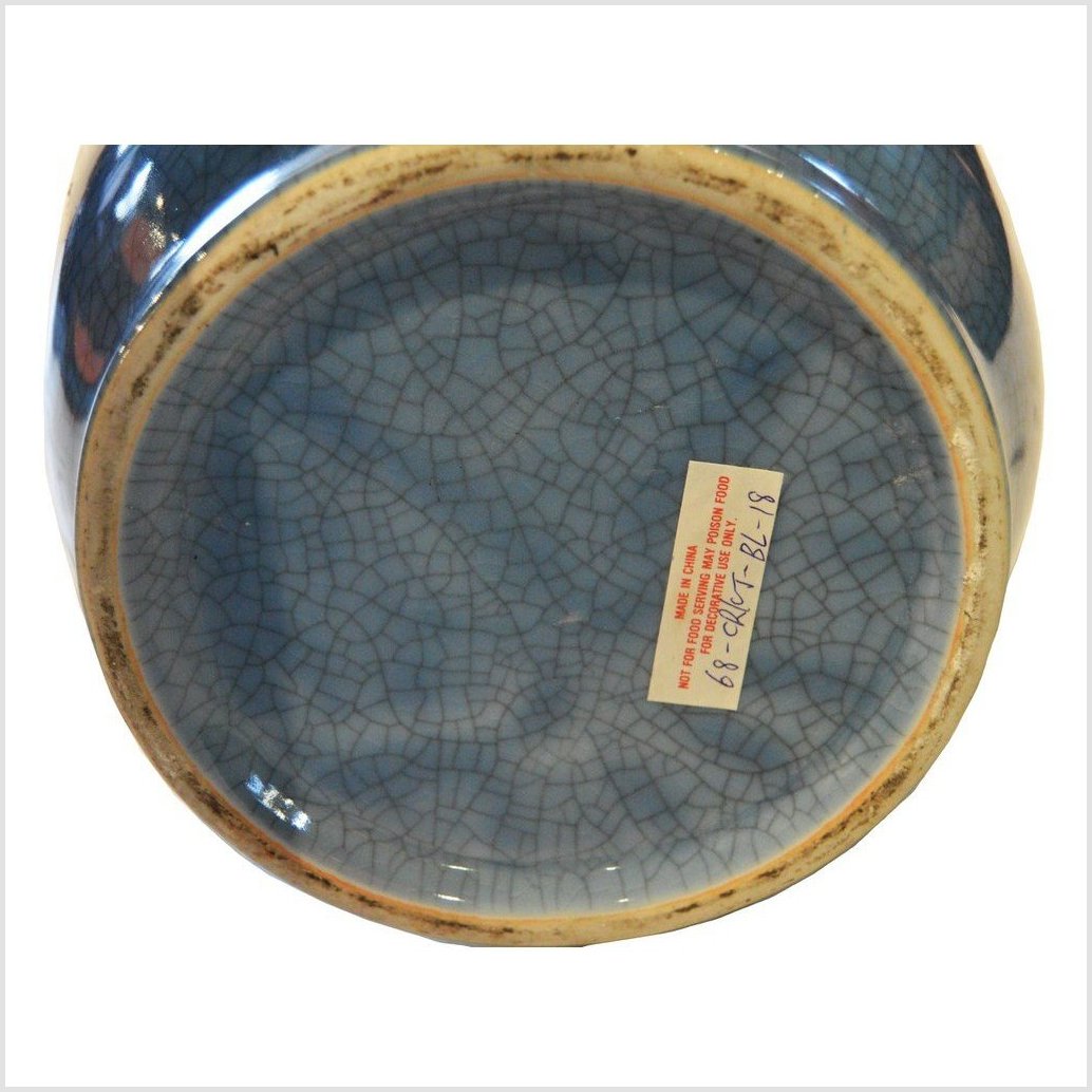 Vintage Chinese Blue Crackle Celadon Vase-5. Asian & Chinese Furniture, Art, Antiques, Vintage Home Décor for sale at FEA Home
