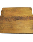 Natural teak Chinese coffee table with curved legs, vintage style, smooth wood top, studio background.