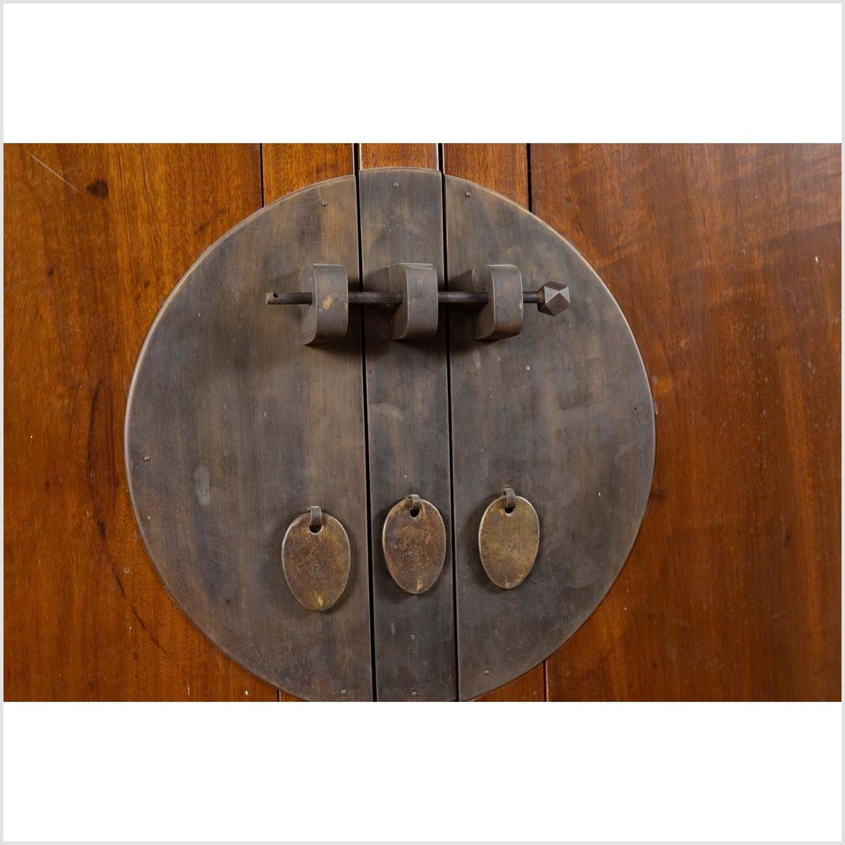 Vintage Chinese Elm Compound Wedding Wardrobe in Two Parts with Metal Hinges-13. Asian & Chinese Furniture, Art, Antiques, Vintage Home Décor for sale at FEA Home
