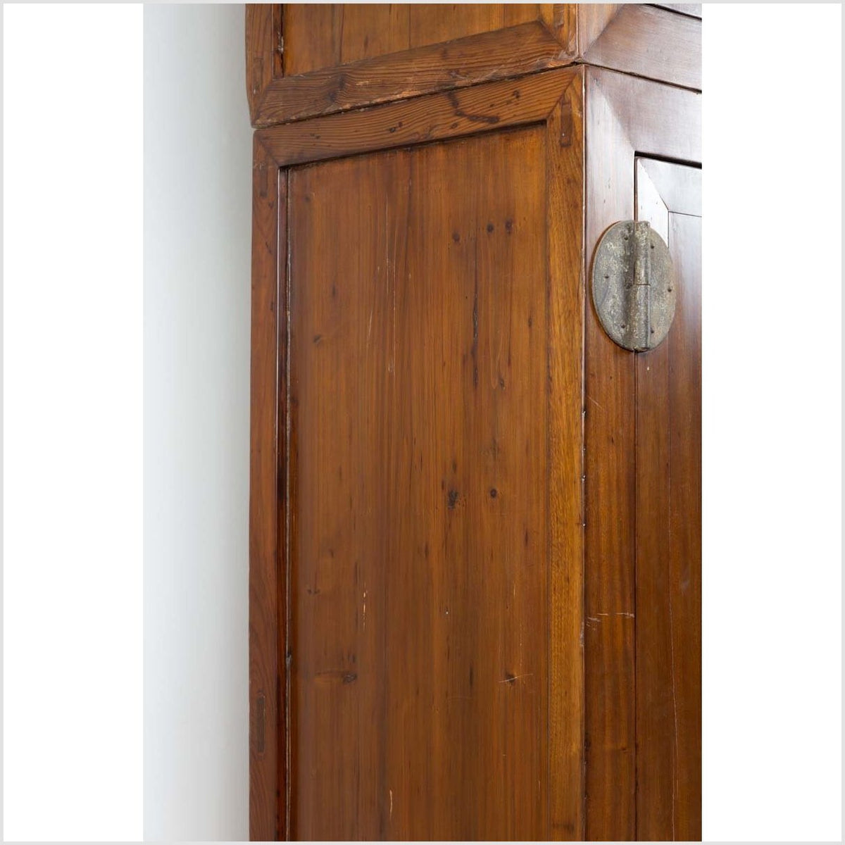 Vintage Chinese Elm Compound Wedding Wardrobe in Two Parts with Metal Hinges-15. Asian & Chinese Furniture, Art, Antiques, Vintage Home Décor for sale at FEA Home