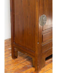 Vintage Chinese Elm Compound Wedding Wardrobe in Two Parts with Metal Hinges-16. Asian & Chinese Furniture, Art, Antiques, Vintage Home Décor for sale at FEA Home