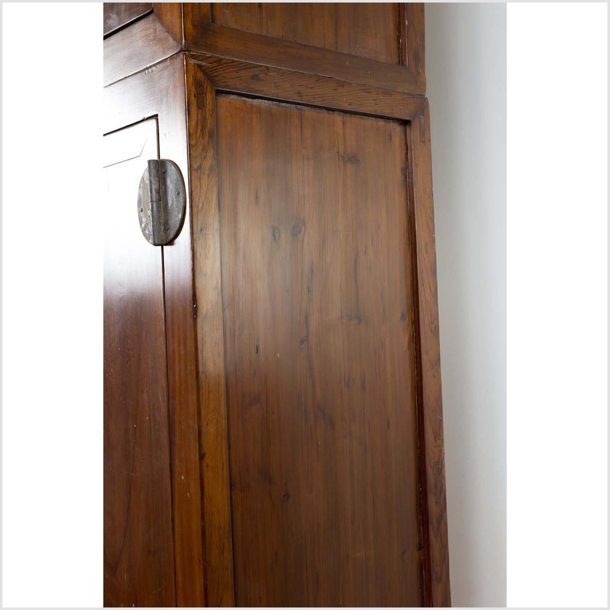 Vintage Chinese Elm Compound Wedding Wardrobe in Two Parts with Metal Hinges-18. Asian & Chinese Furniture, Art, Antiques, Vintage Home Décor for sale at FEA Home