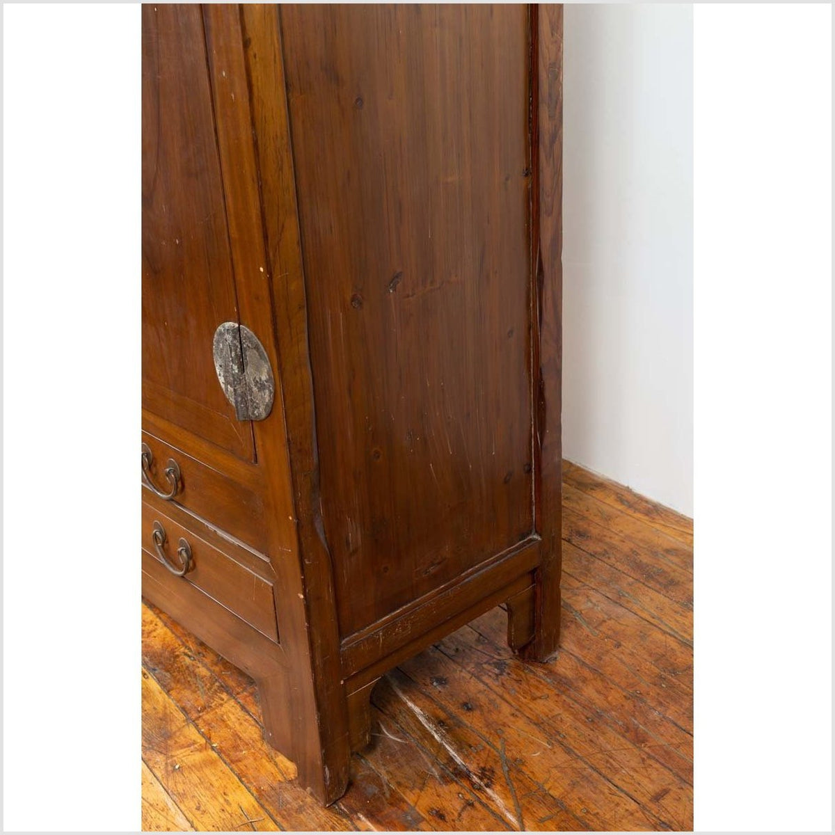 Vintage Chinese Elm Compound Wedding Wardrobe in Two Parts with Metal Hinges-19. Asian & Chinese Furniture, Art, Antiques, Vintage Home Décor for sale at FEA Home