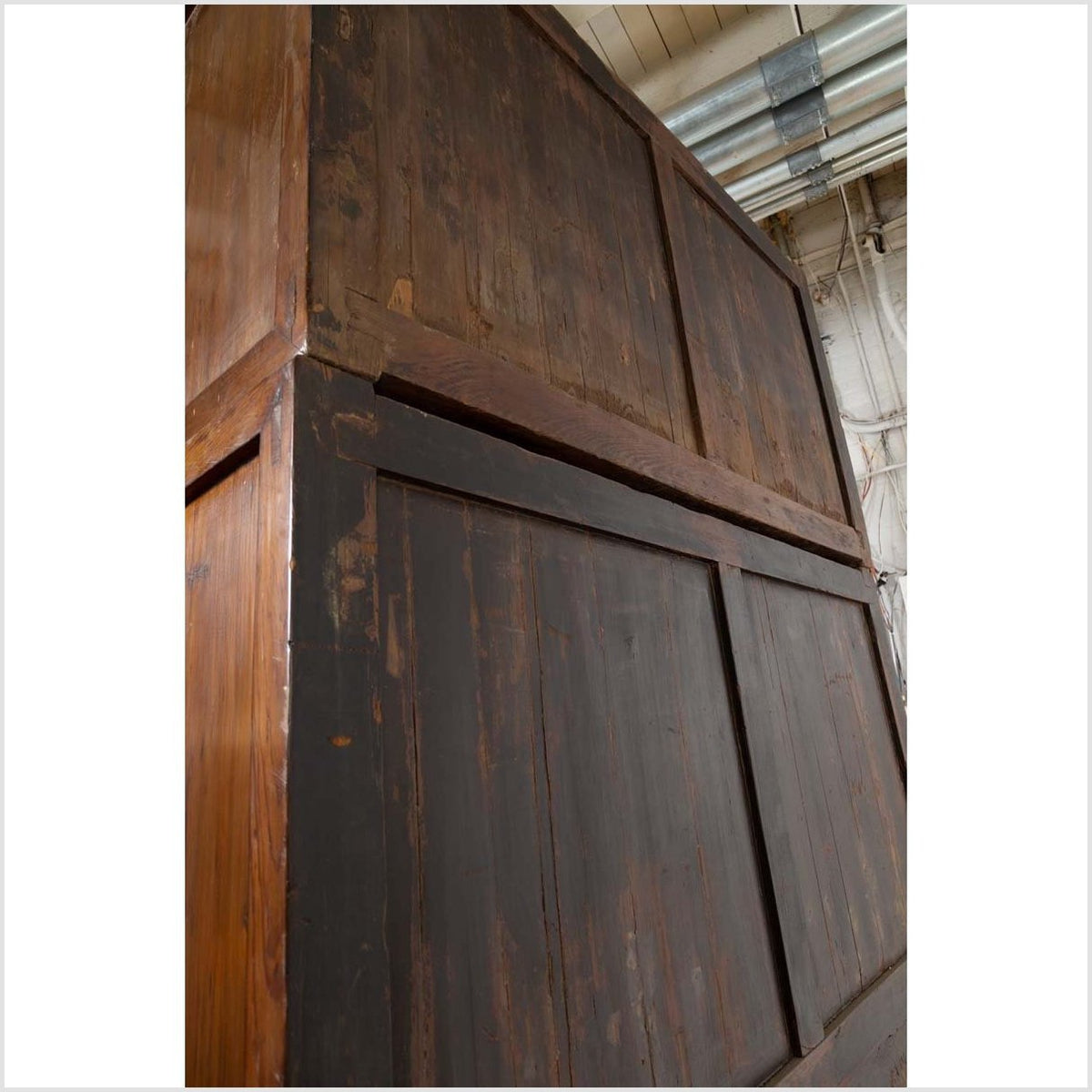 Vintage Chinese Elm Compound Wedding Wardrobe in Two Parts with Metal Hinges-20. Asian & Chinese Furniture, Art, Antiques, Vintage Home Décor for sale at FEA Home