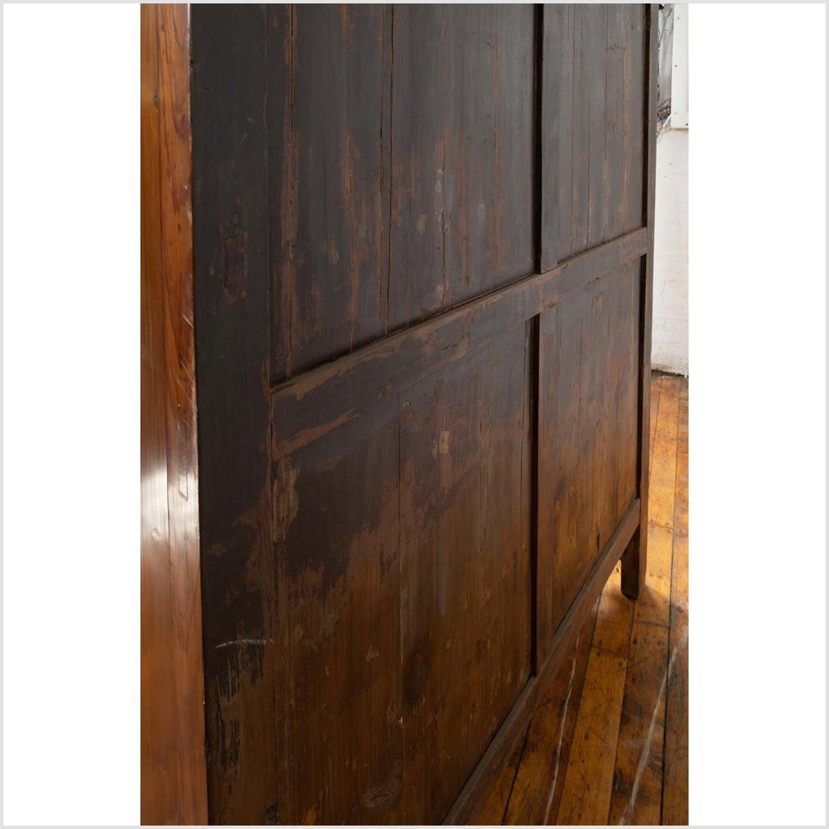 Vintage Chinese Elm Compound Wedding Wardrobe in Two Parts with Metal Hinges-21. Asian & Chinese Furniture, Art, Antiques, Vintage Home Décor for sale at FEA Home