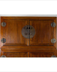 Vintage Chinese Elm Compound Wedding Wardrobe in Two Parts with Metal Hinges-5. Asian & Chinese Furniture, Art, Antiques, Vintage Home Décor for sale at FEA Home
