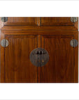 Vintage Chinese Elm Compound Wedding Wardrobe in Two Parts with Metal Hinges-6. Asian & Chinese Furniture, Art, Antiques, Vintage Home Décor for sale at FEA Home