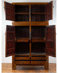 Vintage Chinese Elm Compound Wedding Wardrobe in Two Parts with Metal Hinges-9. Asian & Chinese Furniture, Art, Antiques, Vintage Home Décor for sale at FEA Home