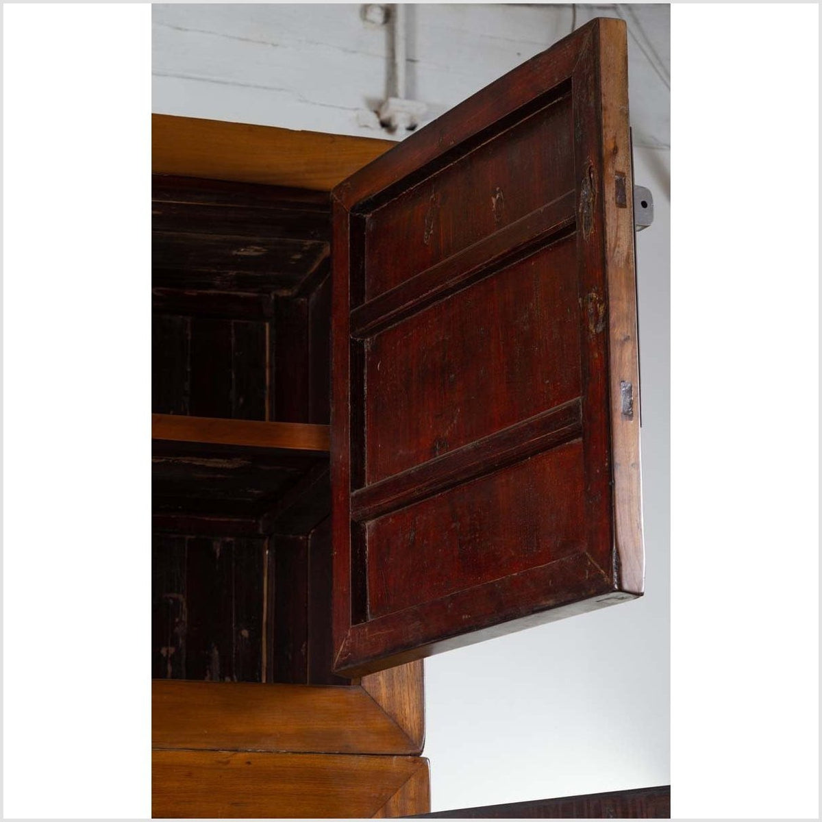 Vintage Chinese Elm Compound Wedding Wardrobe in Two Parts with Metal Hinges-10. Asian & Chinese Furniture, Art, Antiques, Vintage Home Décor for sale at FEA Home