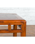 Vintage Chinese Elm Side Table with Burl Wood Top and Scrolling Carved Feet-10. Asian & Chinese Furniture, Art, Antiques, Vintage Home Décor for sale at FEA Home