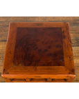 Vintage Chinese Elm Side Table with Burl Wood Top and Scrolling Carved Feet-15. Asian & Chinese Furniture, Art, Antiques, Vintage Home Décor for sale at FEA Home