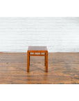Vintage Chinese Elm Side Table with Burl Wood Top and Scrolling Carved Feet-3. Asian & Chinese Furniture, Art, Antiques, Vintage Home Décor for sale at FEA Home
