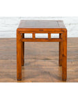 Vintage Chinese Elm Side Table with Burl Wood Top and Scrolling Carved Feet-5. Asian & Chinese Furniture, Art, Antiques, Vintage Home Décor for sale at FEA Home
