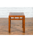 Vintage Chinese Elm Side Table with Burl Wood Top and Scrolling Carved Feet-6. Asian & Chinese Furniture, Art, Antiques, Vintage Home Décor for sale at FEA Home